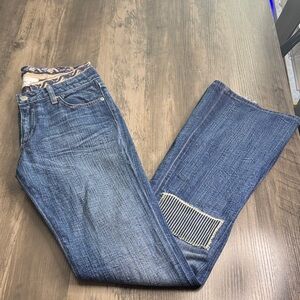 Paper Denim & Cloth Blue Patchwork Flare Jeans